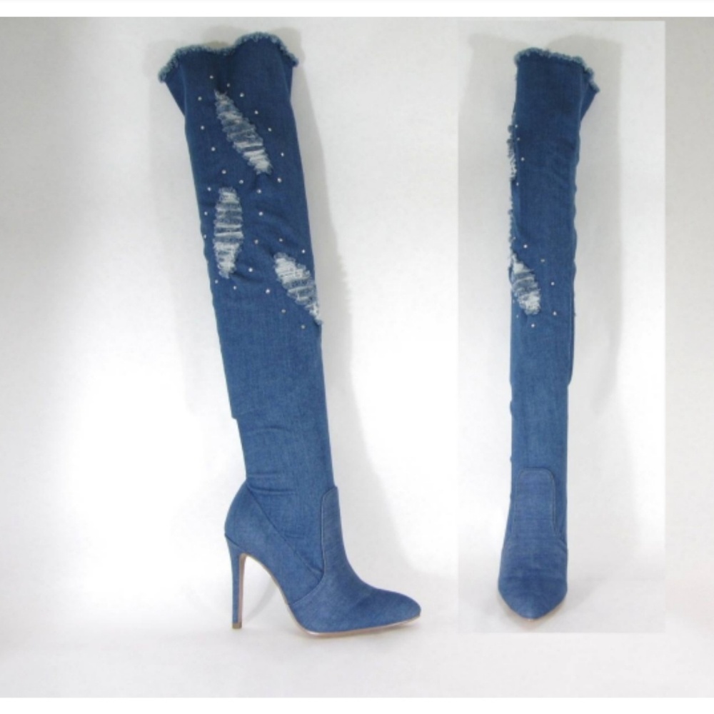 Denim Over the Knee Boot